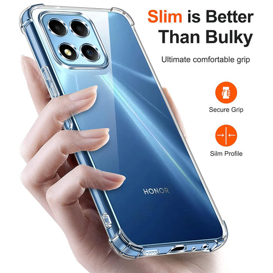Maska za Honor 70 Lite / X6 / X8 5G, Techsuit, Shockproof Clear, Prozirna