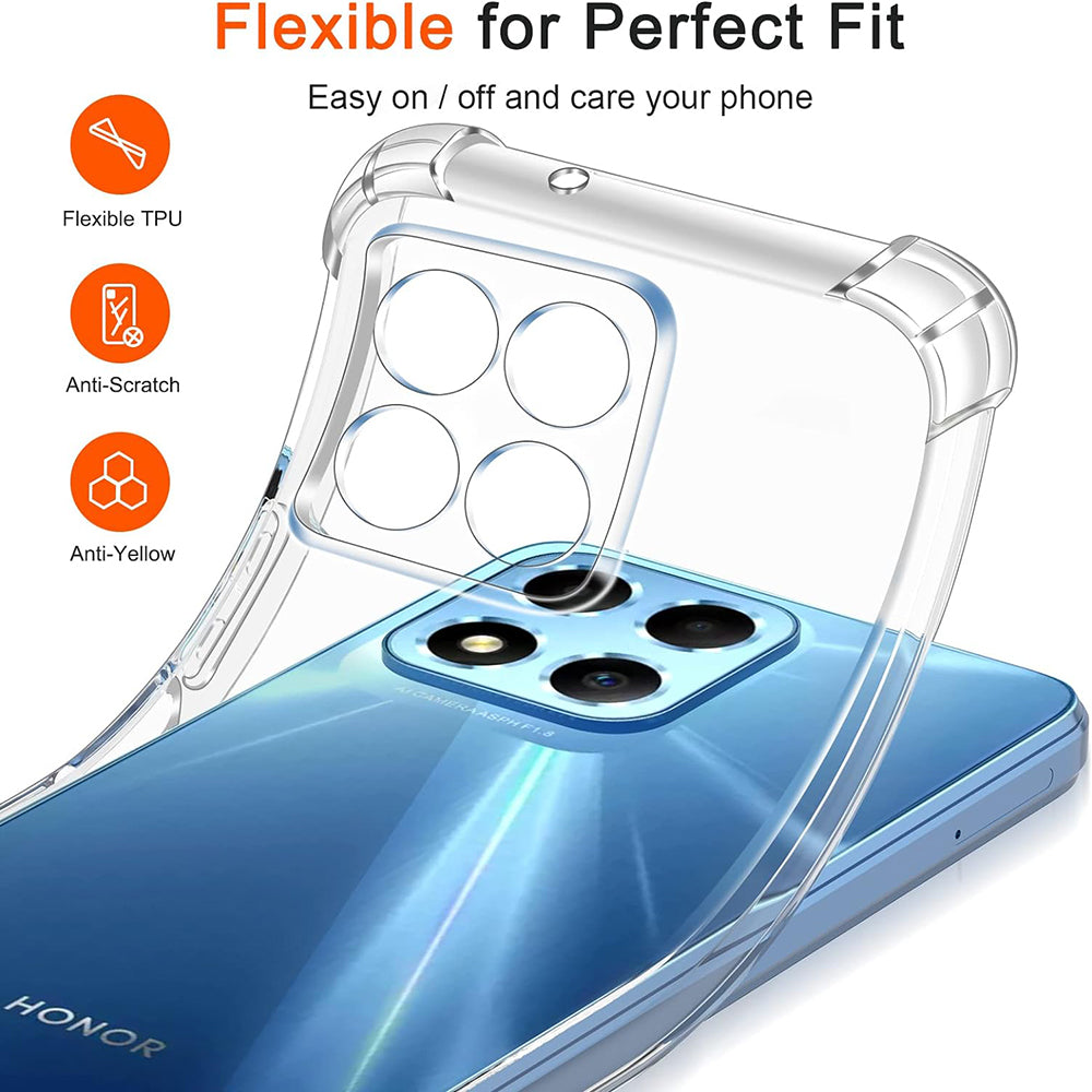 Maska za Honor 70 Lite / X6 / X8 5G, Techsuit, Shockproof Clear, Prozirna