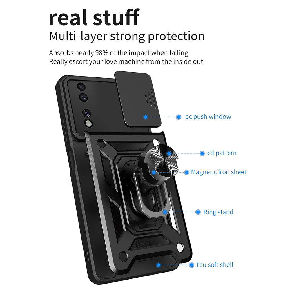 Maska za Honor 70, Techsuit, CamShield, Crna