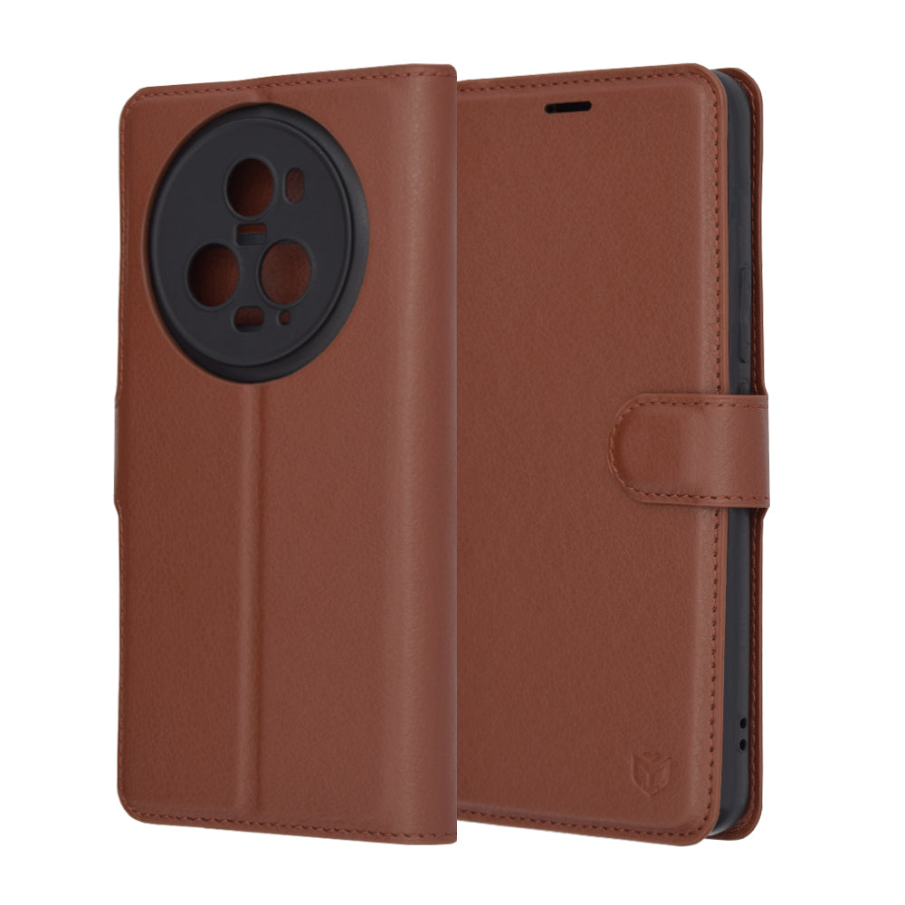 Futrola za Honor Magic5 Pro, Techsuit, Kožna Folio, Smeđa