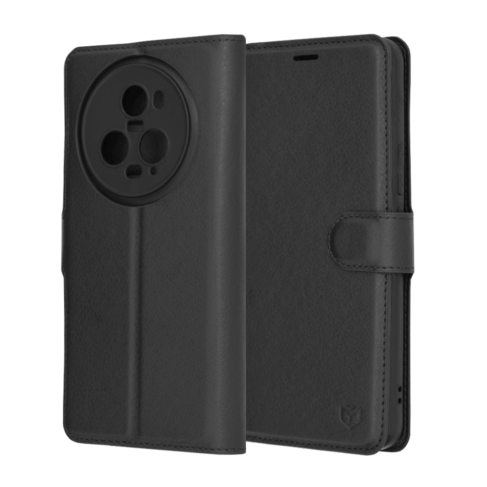 Futrola za Honor Magic5 Pro, Techsuit, Kožna Folio, Crna