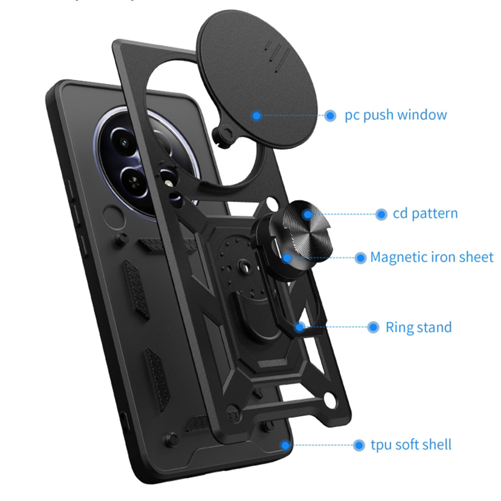 Maska za Honor Magic6 Pro, Techsuit, CamShield, Crna