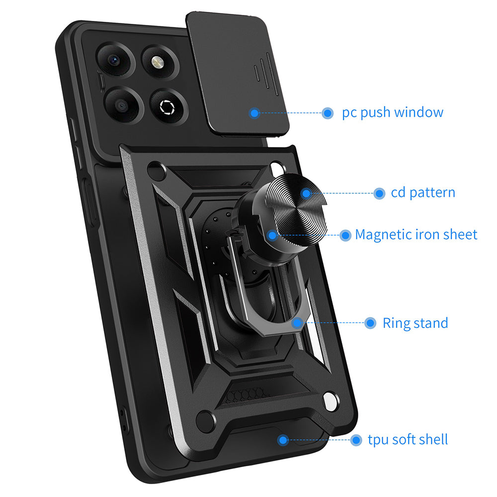 Maska za Honor X6b, Techsuit, CamShield, Crna