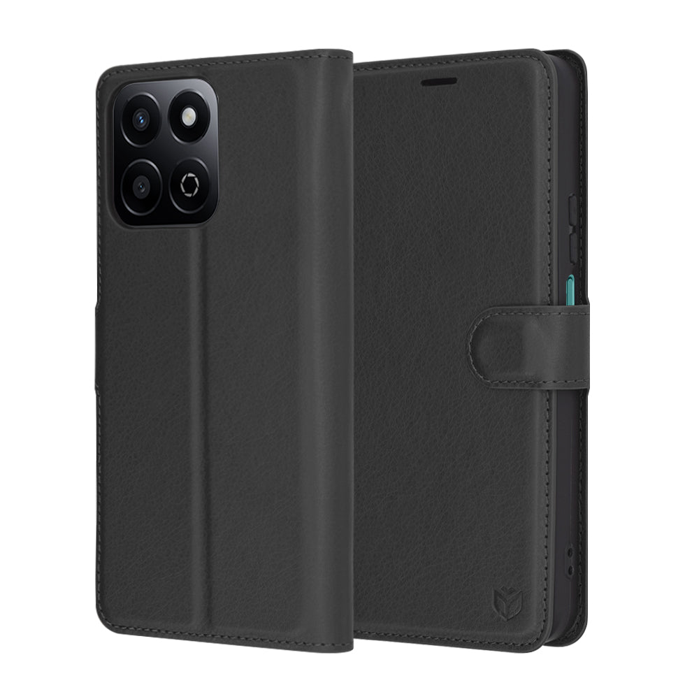 Futrola za Honor X7c / 200 Smart, Techsuit, Kožna Folio, Crna