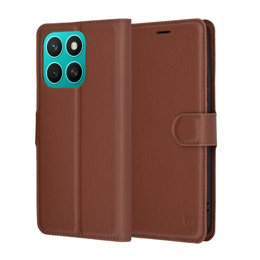 Futrola za Honor X8c, Techsuit, Kožna Folio, Smeđa