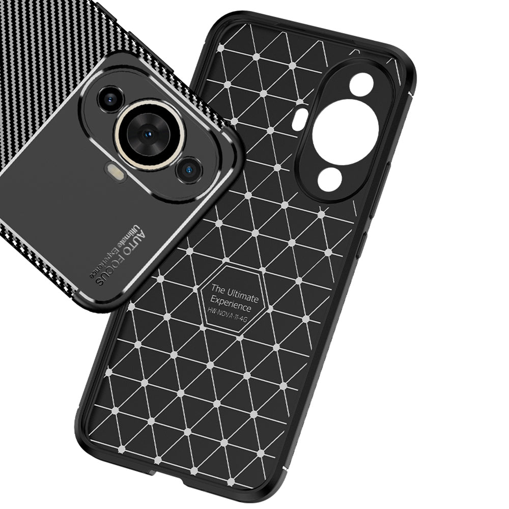 Maska za Huawei nova 12s / nova 11, Techsuit, CarbonFiber, Crna