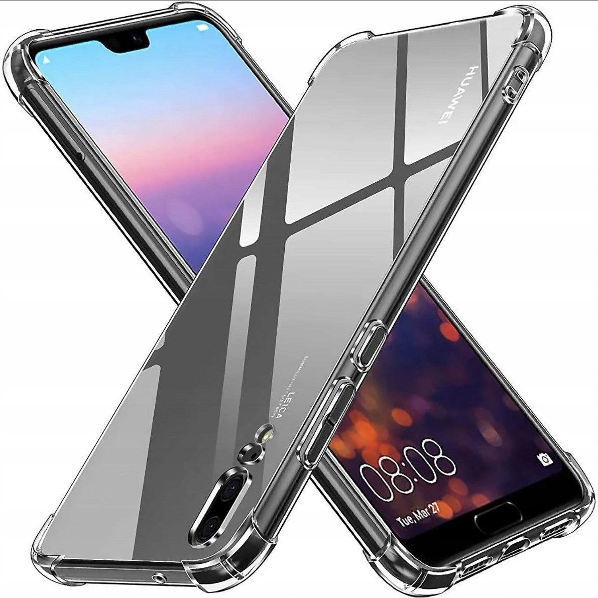 Maska za Huawei P20, Techsuit, Shockproof Clear, Prozirna