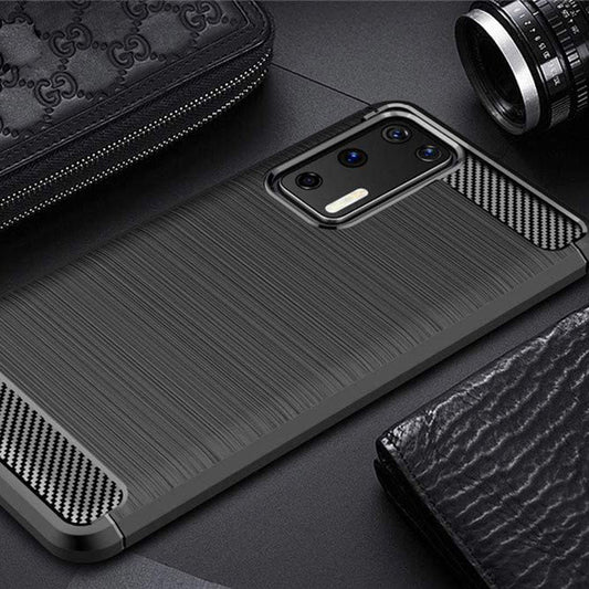 Maska za Huawei P40 Pro, Techsuit, Karbon, Crna