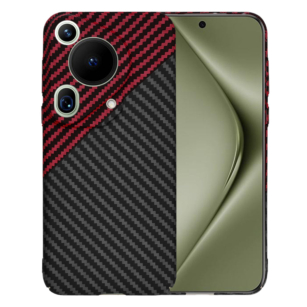 Maska za Huawei Pura 70 Ultra, Techsuit, Carbonite FiberShell, Crno Crvena