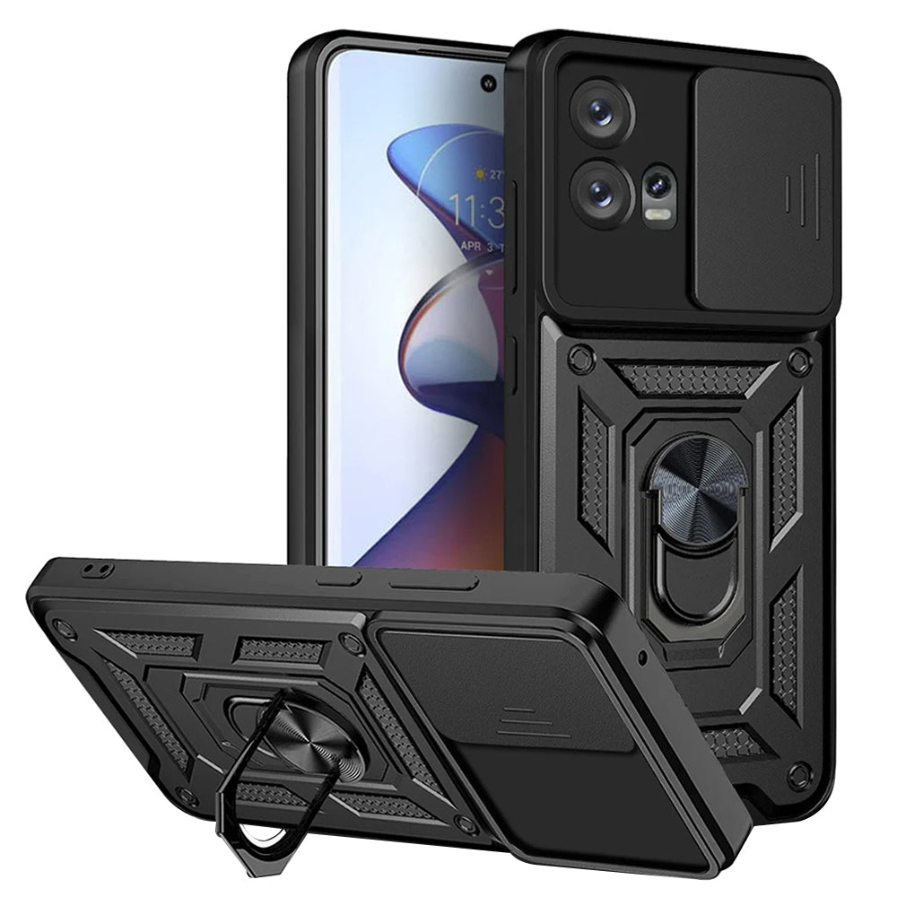 Maska za Motorola Edge 30 Fusion, Techsuit, CamShield, Crna