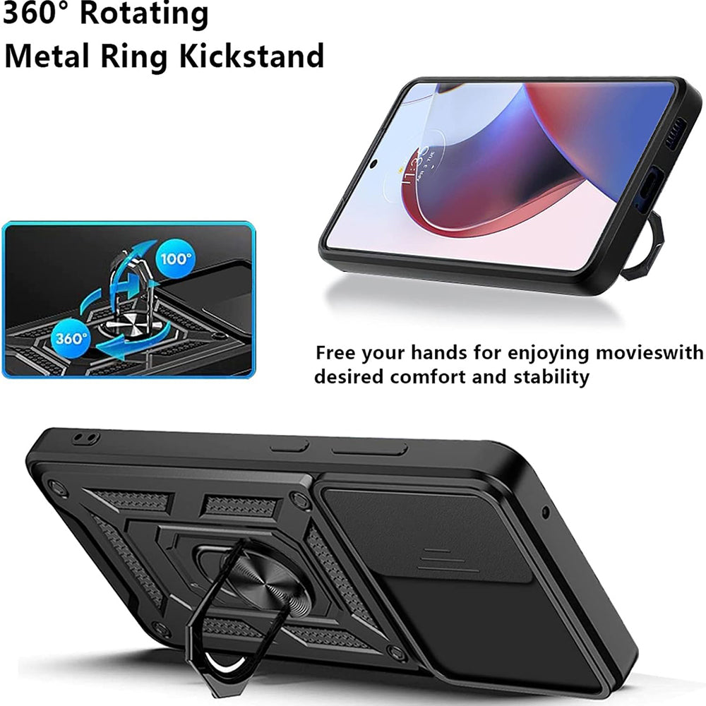 Maska za Motorola Edge 30 Ultra, Techsuit, CamShield, Crna