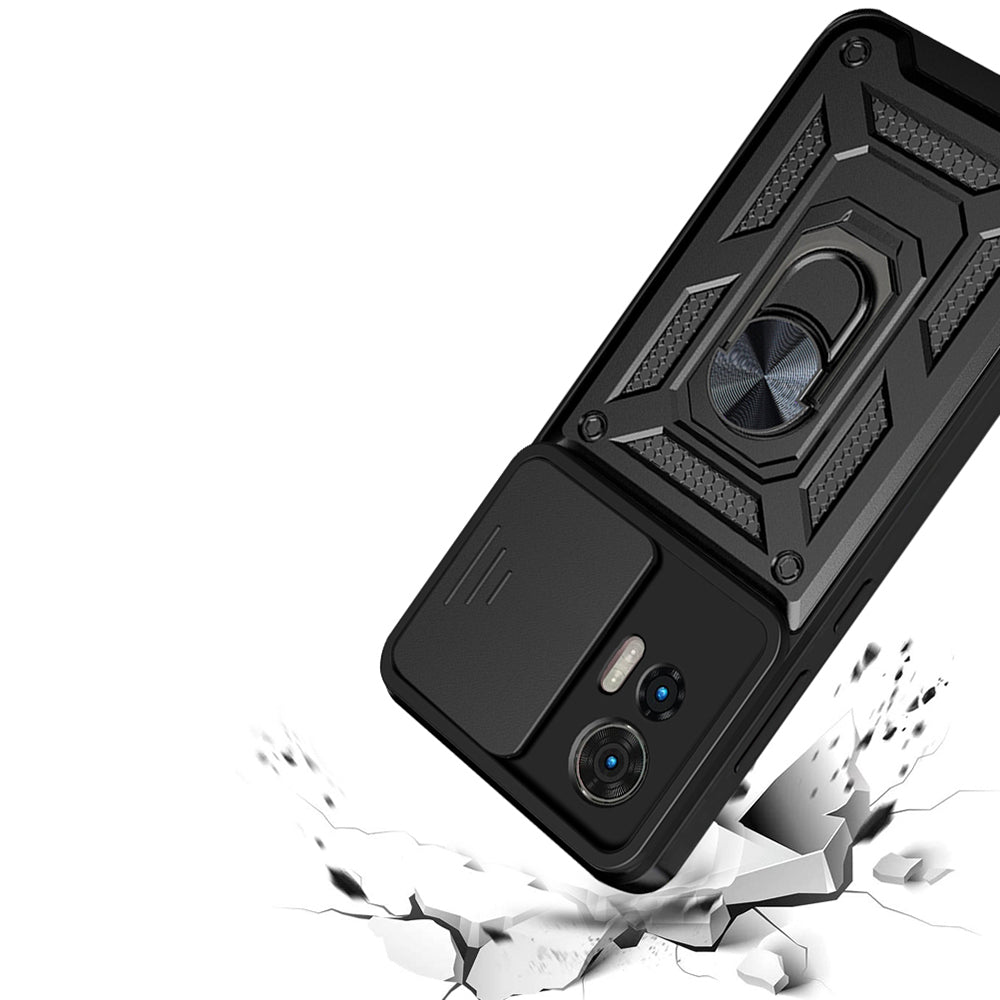 Maska za Motorola Edge 50 Fusion, Techsuit, CamShield, Crna