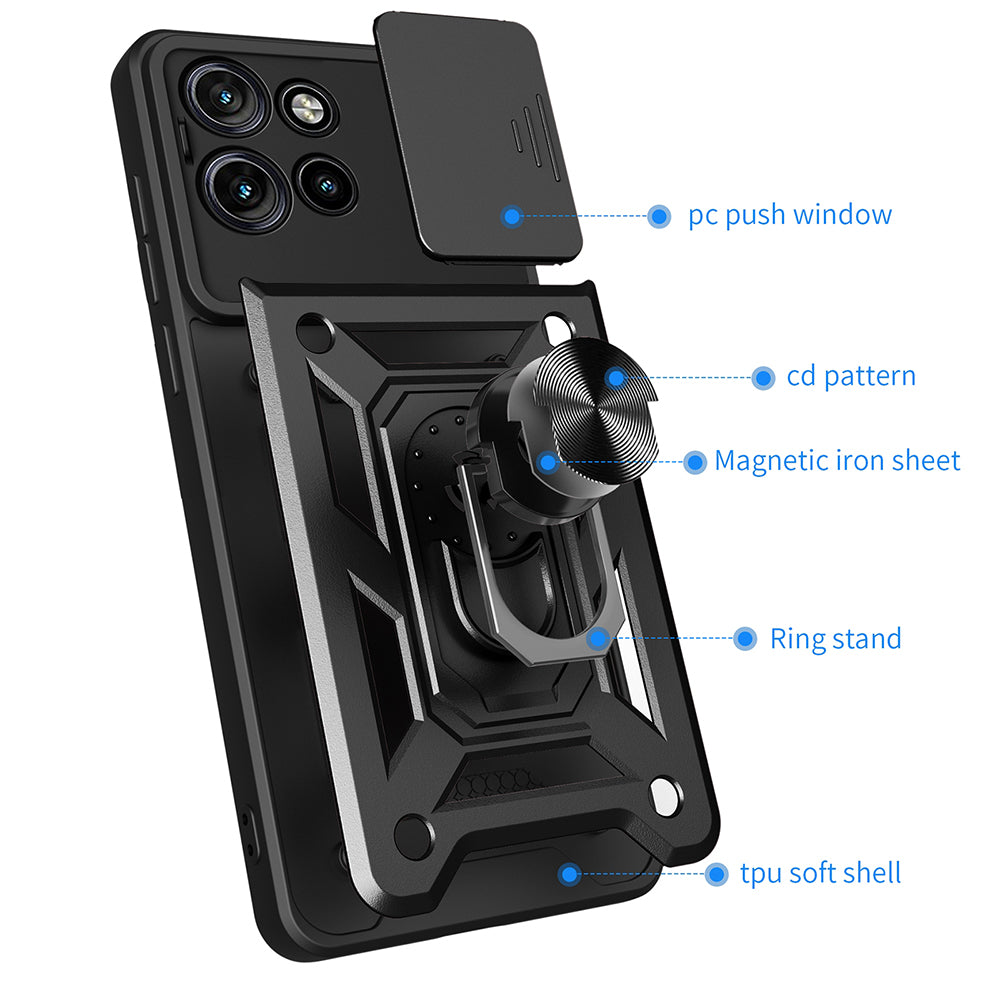 Maska za Motorola Edge 50 Neo, Techsuit, CamShield, Crna