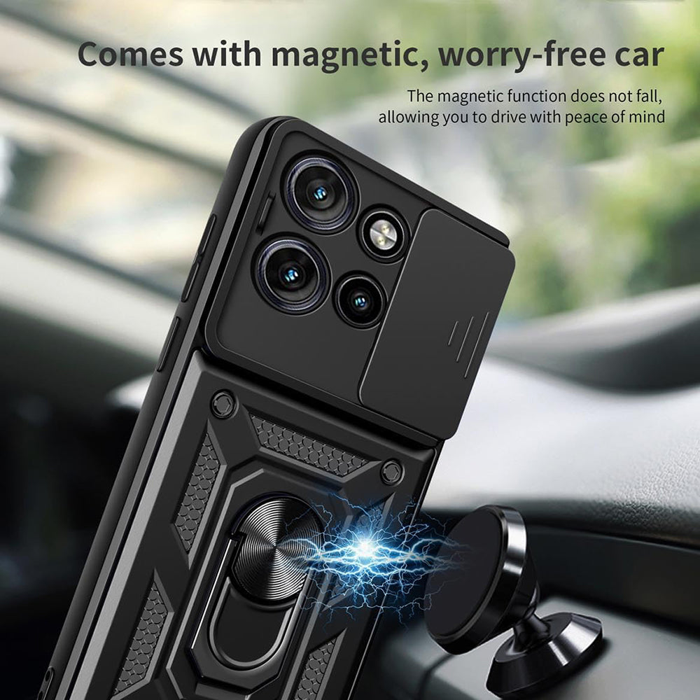 Maska za Motorola Edge 50, Techsuit, CamShield, Crna