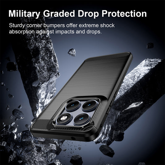 Futrola za Motorola Edge 70 Fusion, Techsuit, Karbon, Crna