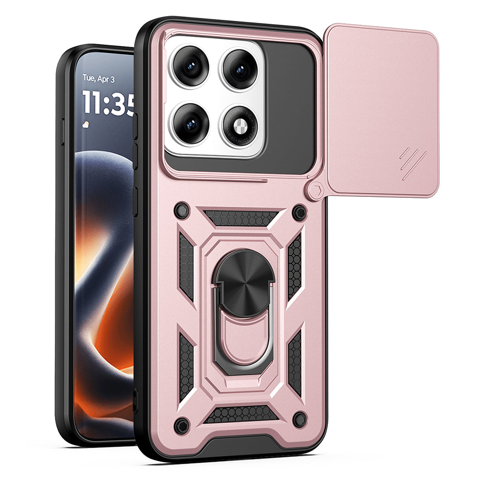 Maska za Motorola Edge 70 Pro, Techsuit, CamShield, Ružičasto zlatna