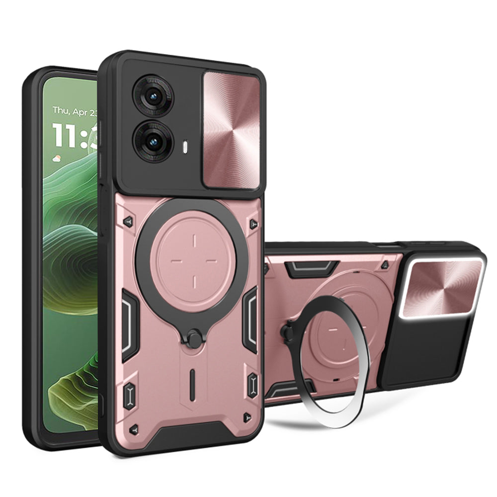 Maska za Motorola Moto G35, Techsuit, CamGuard Pro, Ružičasto Zlatna