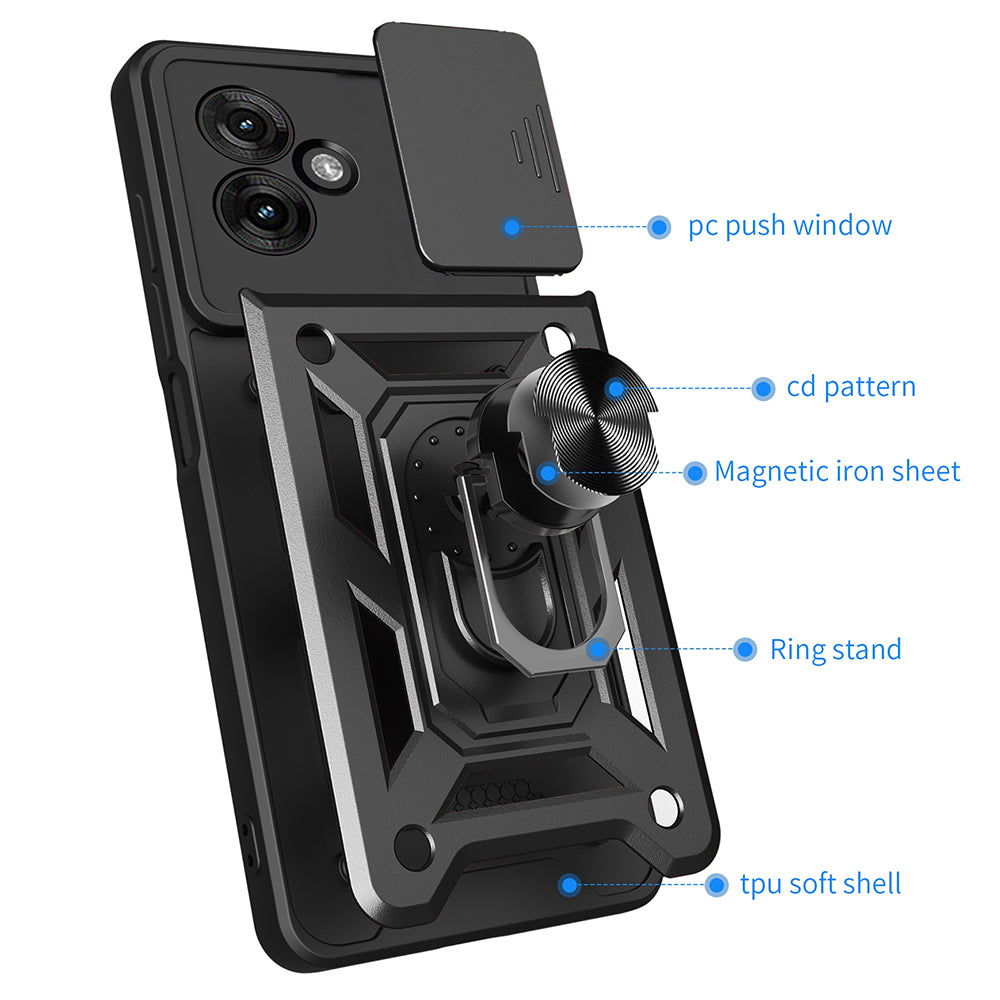 Maska za Motorola Moto G55, Techsuit, CamShield, Crna