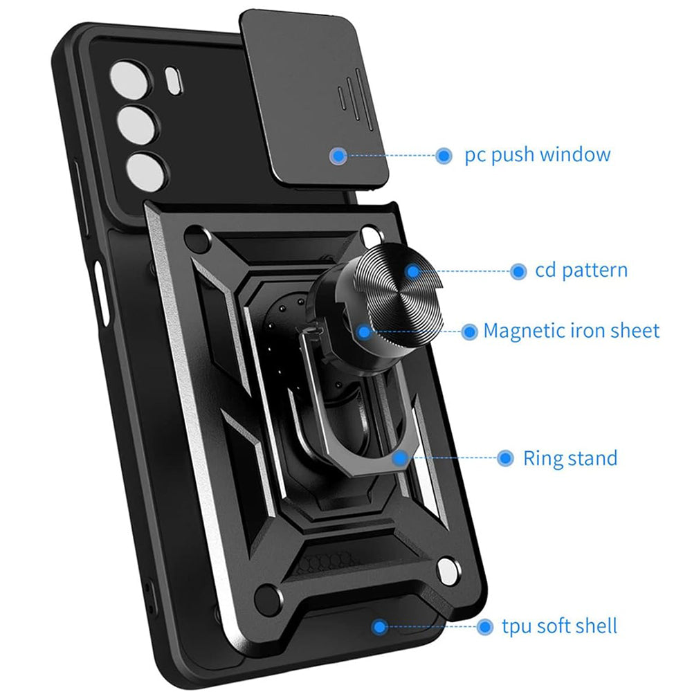 Maska za Motorola Moto G62 5G, Techsuit, CamShield, Crna