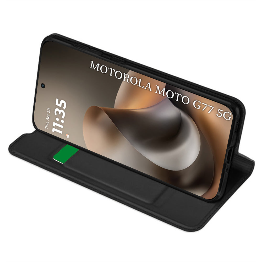 Futrola za Motorola Moto G77 / G67, Techsuit, Magskin Book, Crna