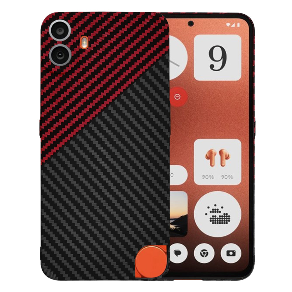 Maska za Nothing CMF Phone 1, Techsuit, Carbonite FiberShell, Crno Crvena