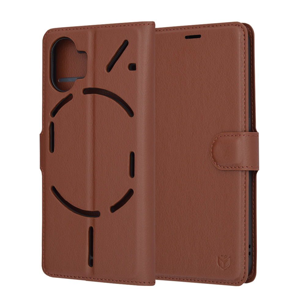 Futrola za Nothing Phone (2), Techsuit, Kožna Folio, Smeđa