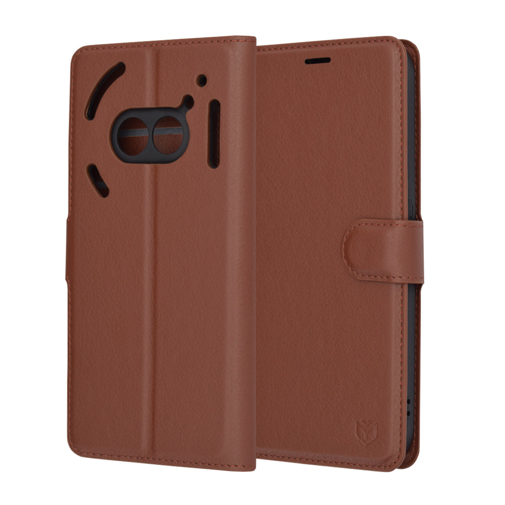 Futrola za Nothing Phone (2a) Plus / Phone (2a), Techsuit, Kožna Folio, Smeđa