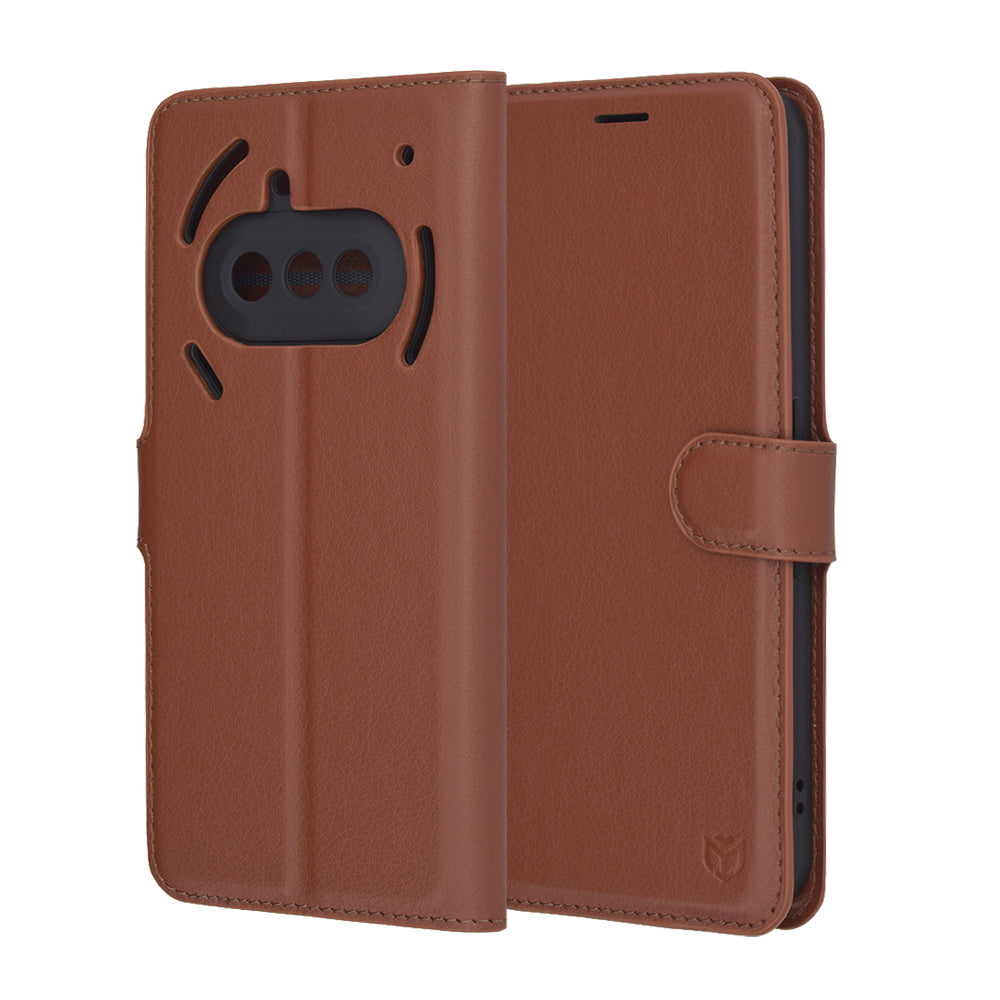 Futrola za Nothing Phone (3a), Techsuit, Kožna Folio, Smeđa