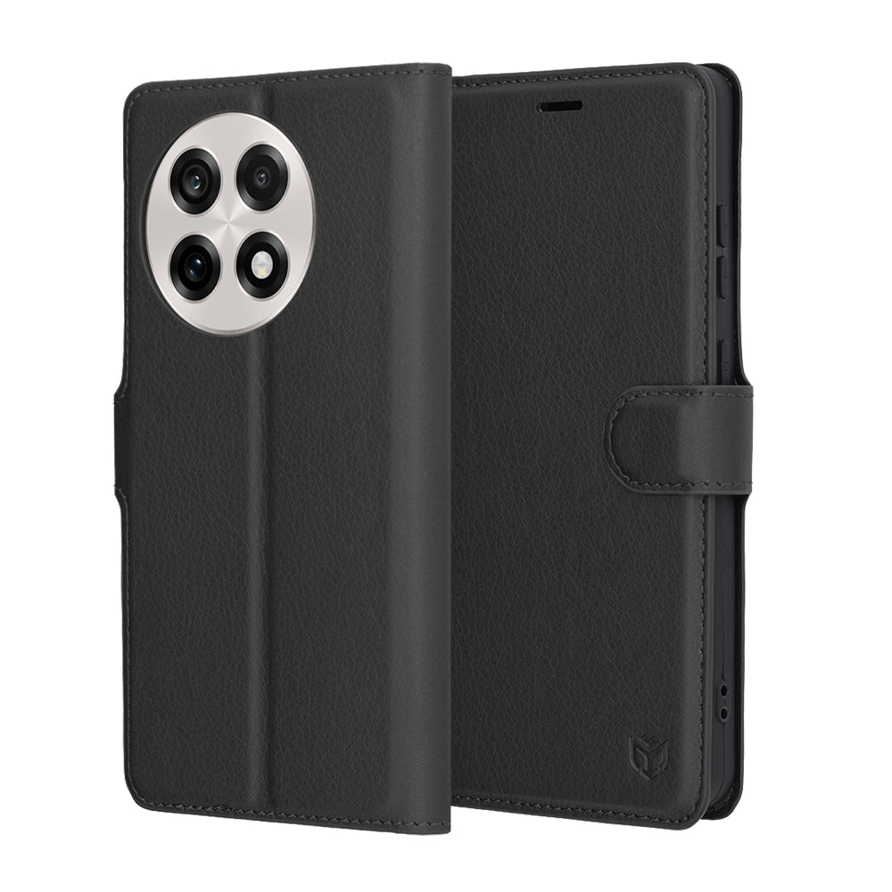 Futrola za OnePlus 13R, Techsuit, Kožna Folio, Crna