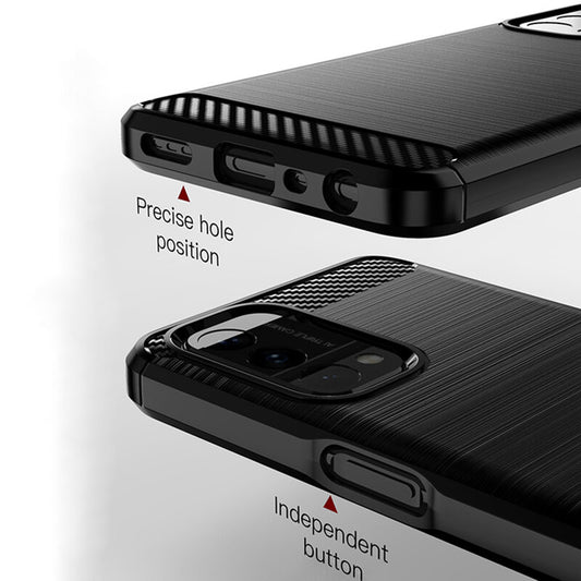 Maska za OnePlus Nord N200 5G / Oppo A74 5G / A54 5G, Techsuit, Karbon, Crna