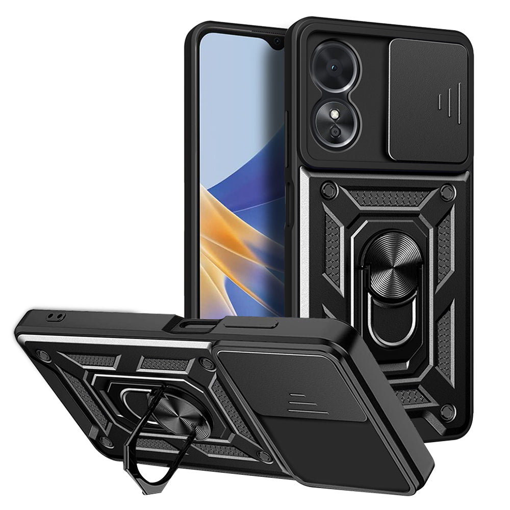 Maska za Oppo A17, Techsuit, CamShield, Crna