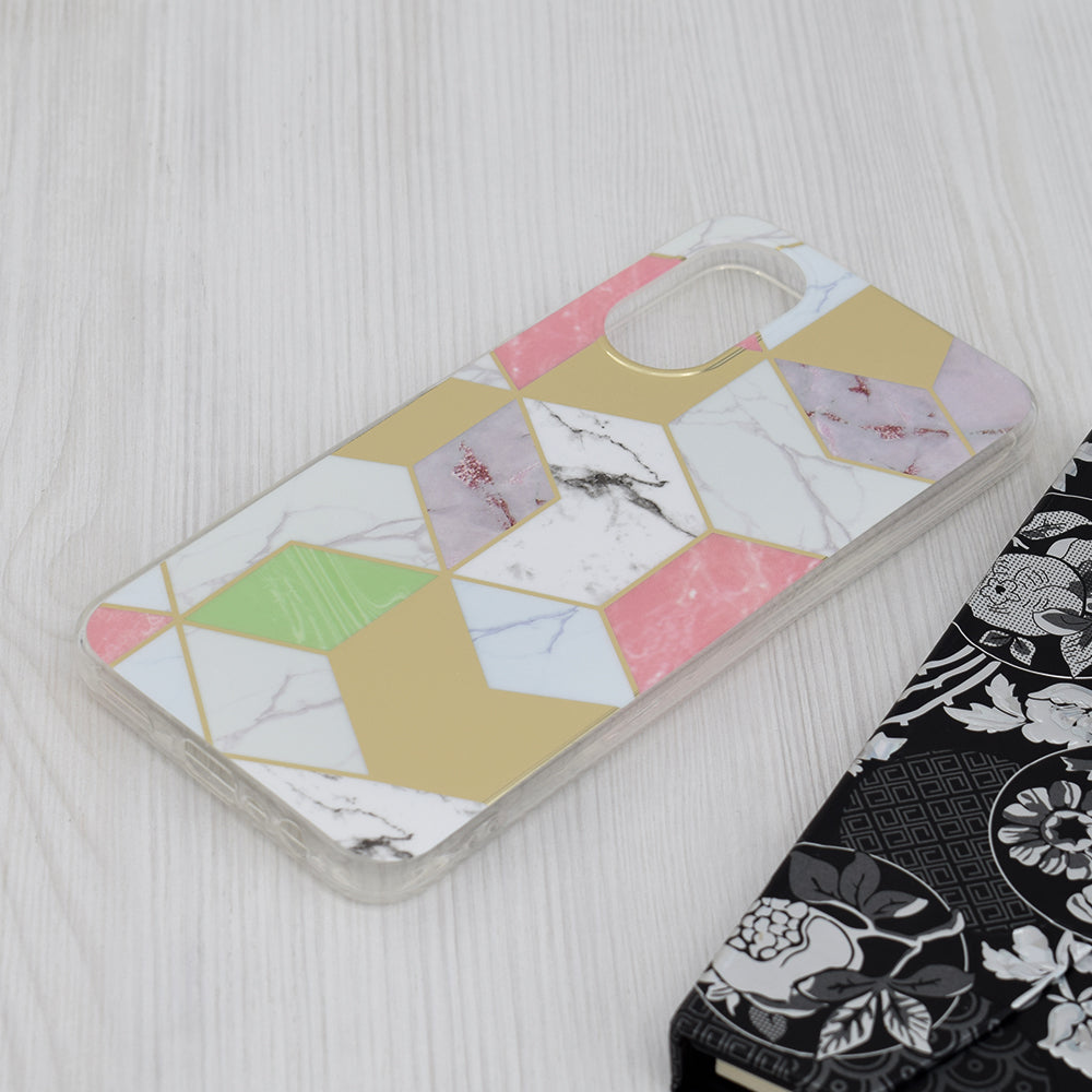 Maska za Oppo A17, Techsuit, Marble, Ljubičasta
