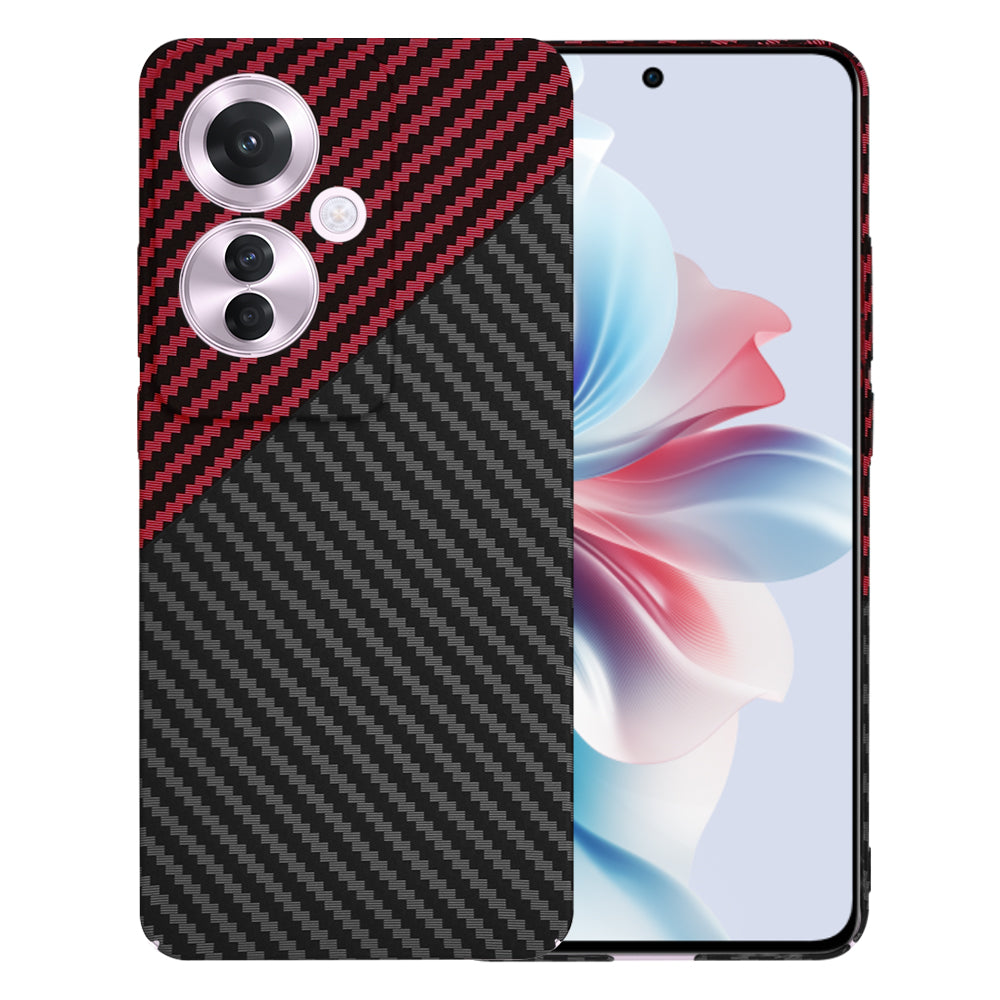 Maska za Oppo Reno11 F, Techsuit, Carbonite FiberShell, Crno Crvena