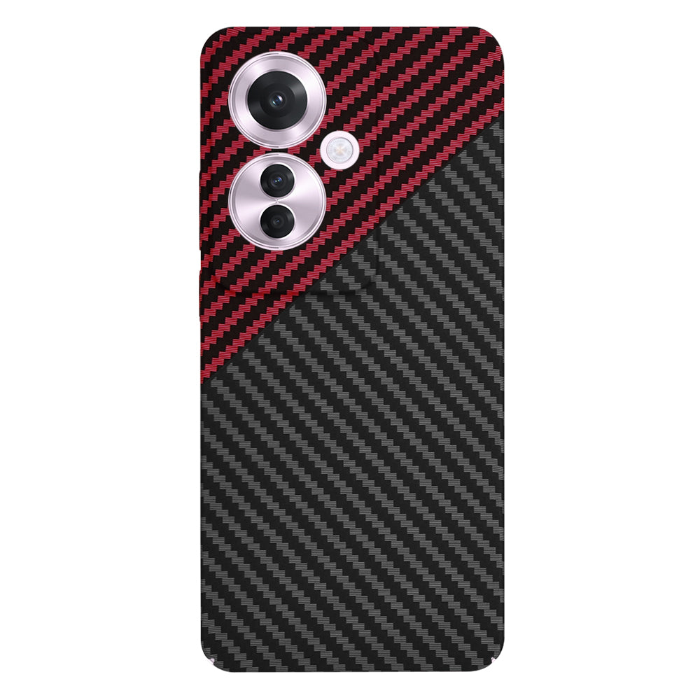 Maska za Oppo Reno11 F, Techsuit, Carbonite FiberShell, Crno Crvena