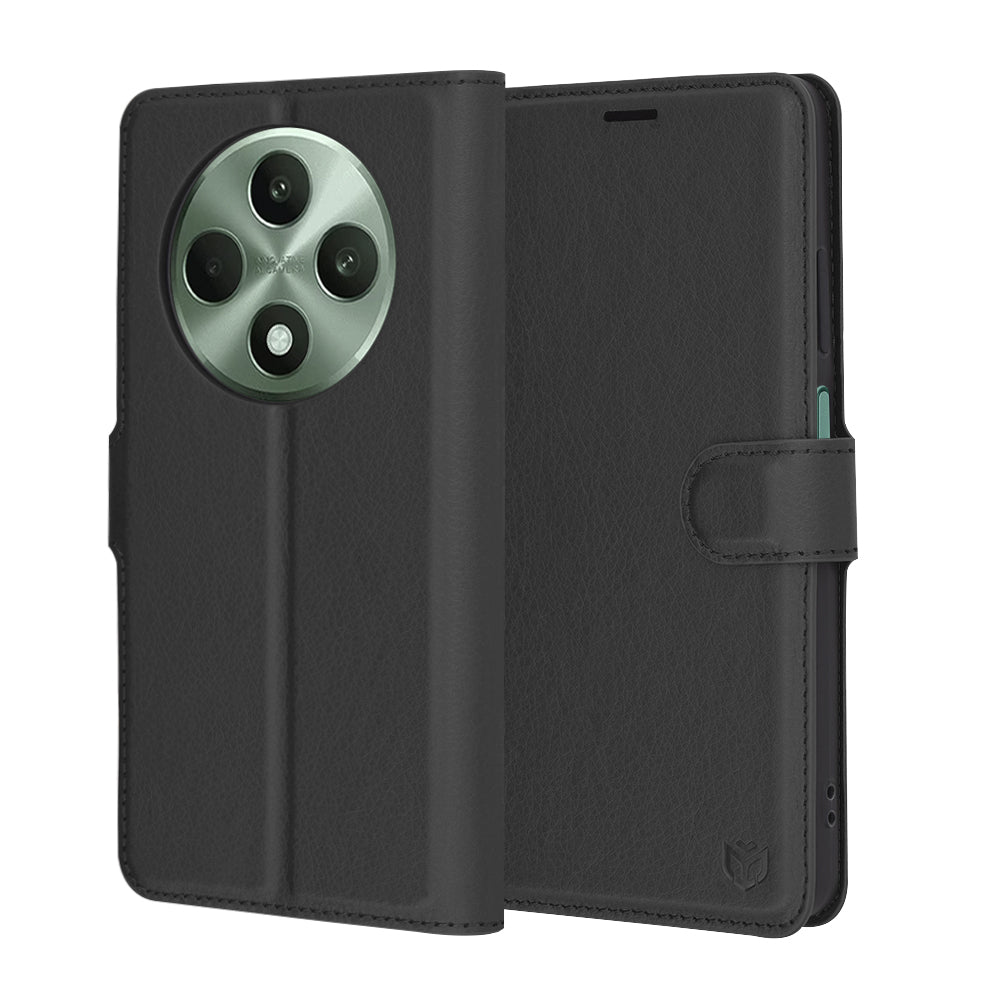 Futrola za Oppo Reno12 FS 5G / Reno12 FS 4G / Reno12 F 4G / Reno12 F, Techsuit, Kožna Folio, Crna