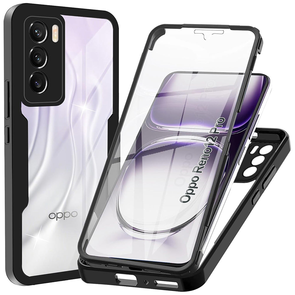 Maska za Oppo Reno12 Pro, Techsuit, ColorVerse 360, Crna