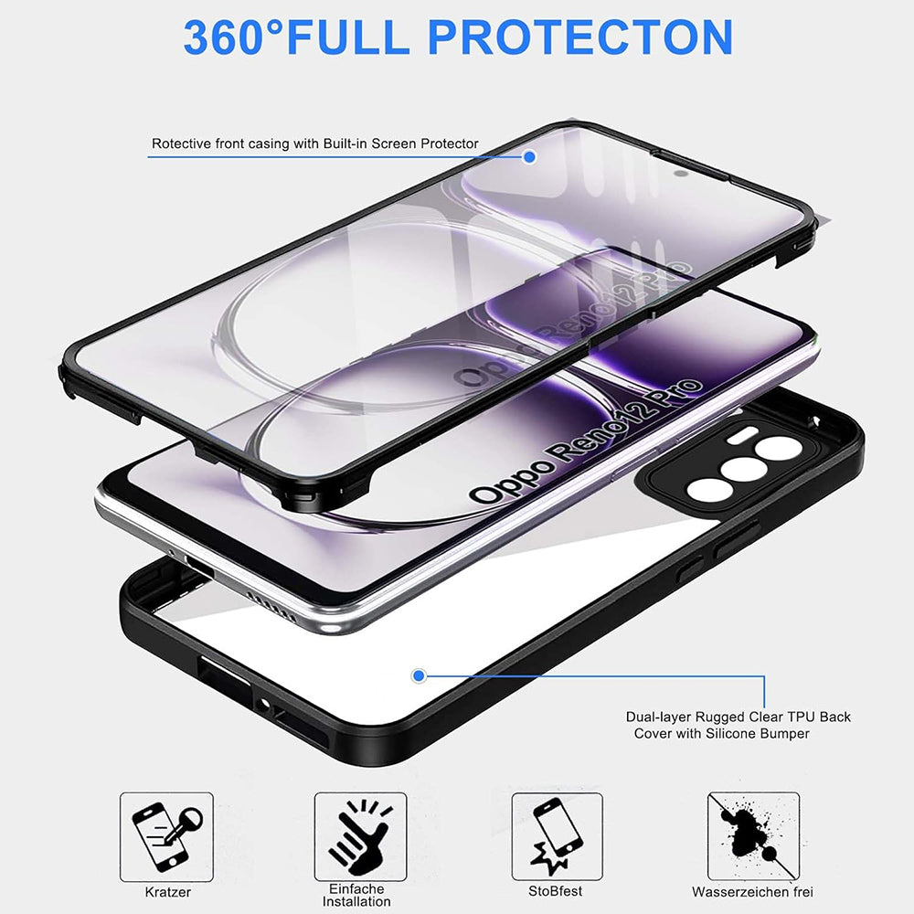 Maska za Oppo Reno12 Pro, Techsuit, ColorVerse 360, Crna