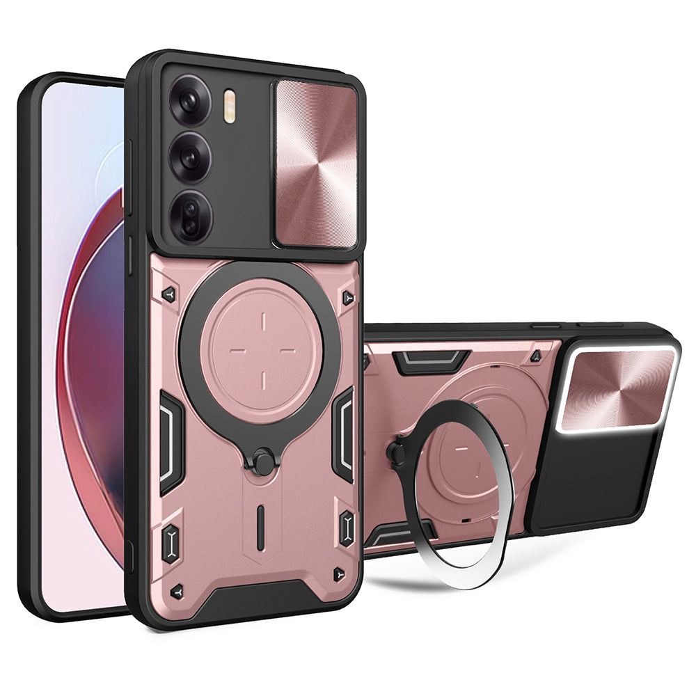 Maska za Oppo Reno12, Techsuit, CamGuard Pro, Ružičasto zlatna