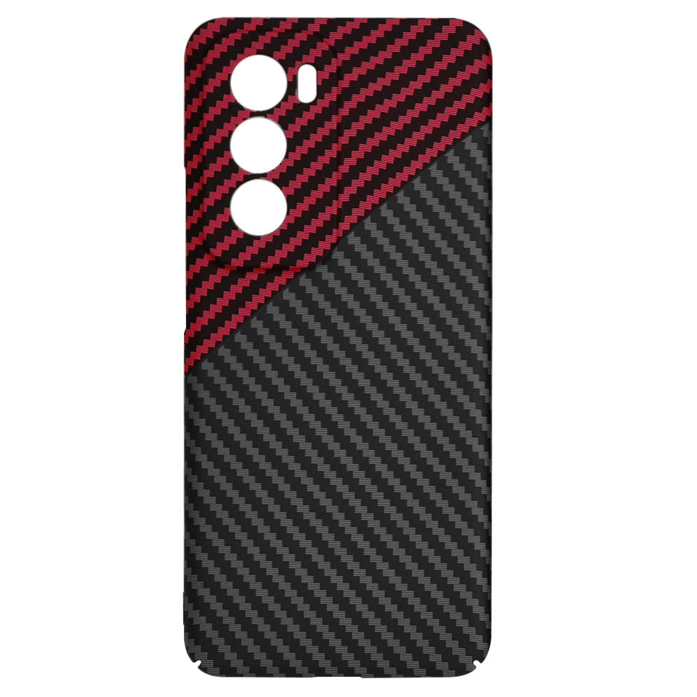 Maska za Oppo Reno12, Techsuit, Carbonite FiberShell, Crno Crvena