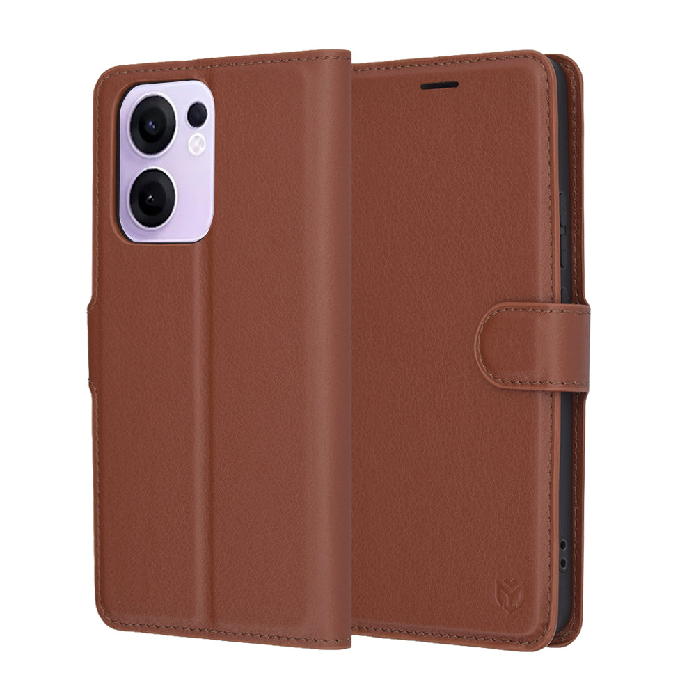 Futrola za Oppo Reno13 FS 5G / Reno13 F 4G / Reno13 F, Techsuit, Kožna Folio, Smeđa
