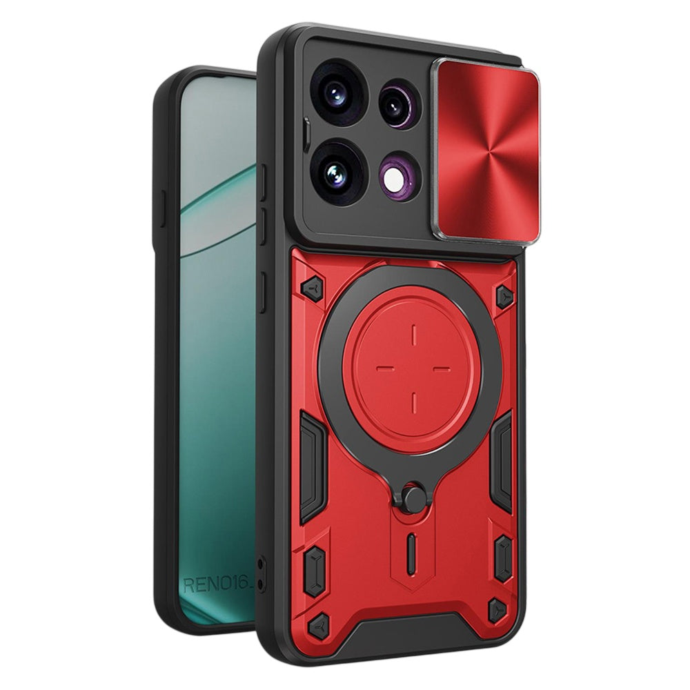 Maska za Oppo Reno16 F / Reno16 FS, Techsuit, CamGuard Pro, Crvena
