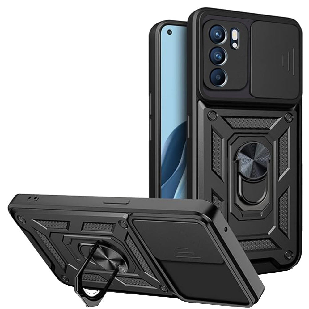 Maska za Oppo Reno6 5G, Techsuit, CamShield, Crna