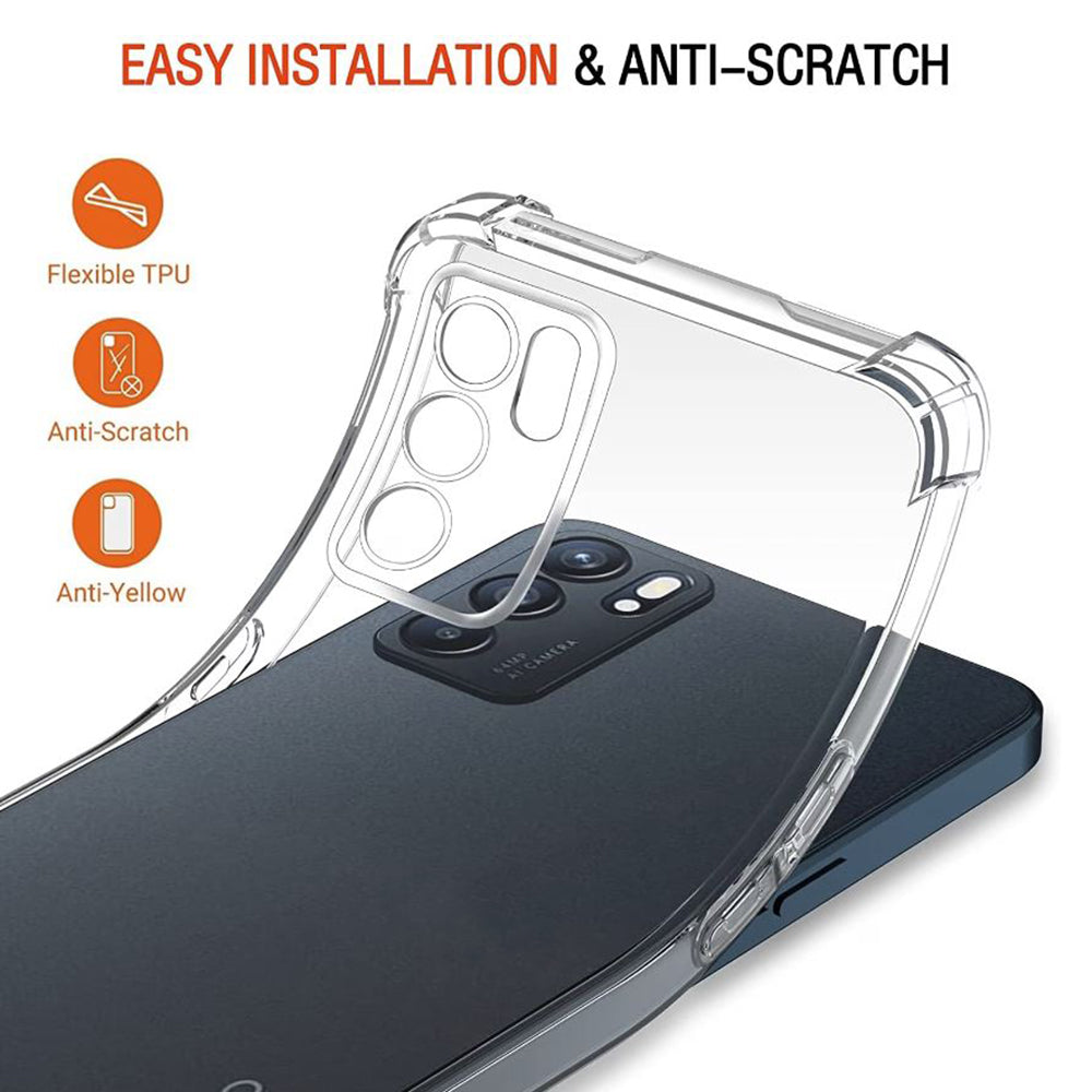 Maska za Oppo Reno6 5G, Techsuit, Shockproof Clear, Prozirna