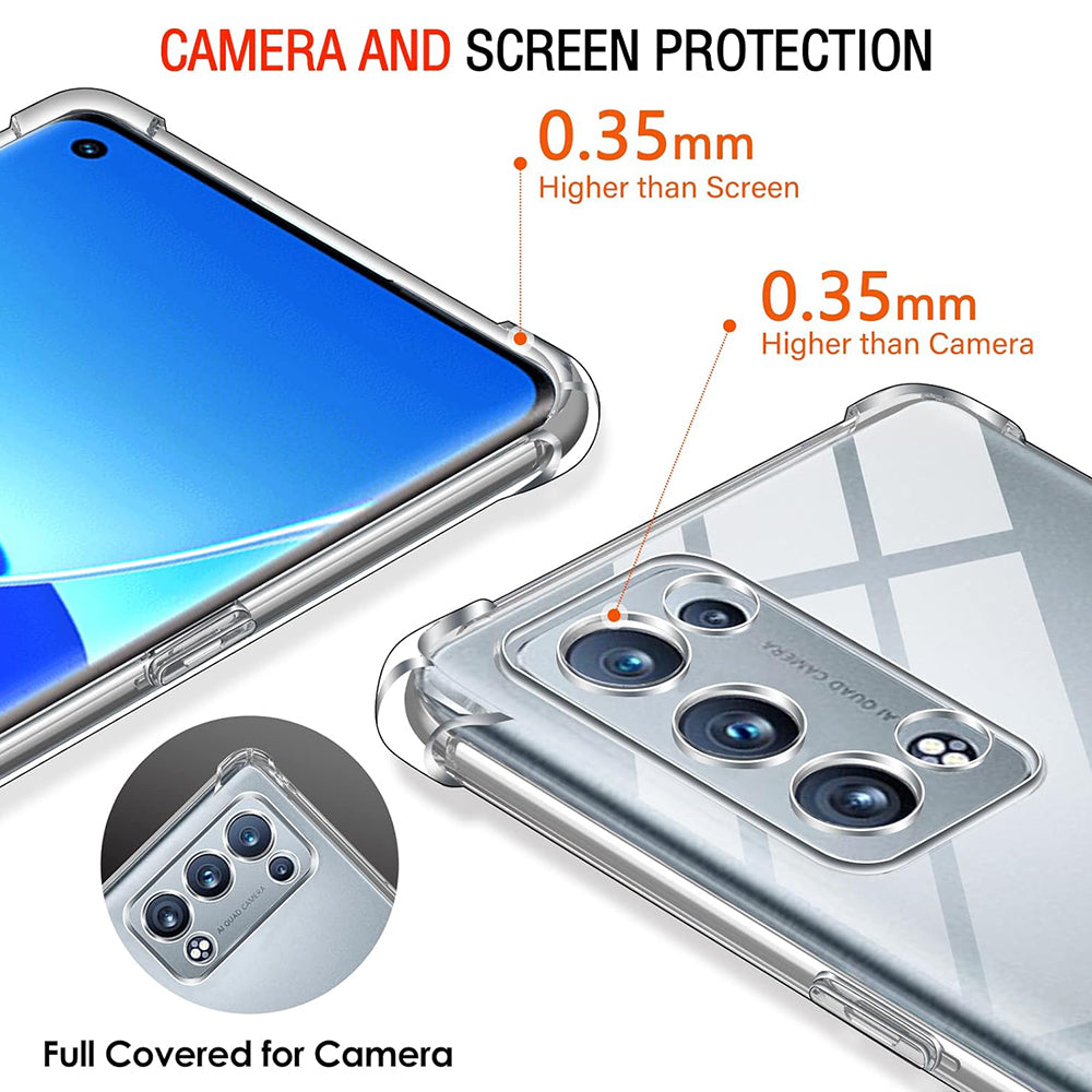 Maska za Oppo Reno6 Pro 5G (Snapdragon), Techsuit, Shockproof Clear, Prozirna