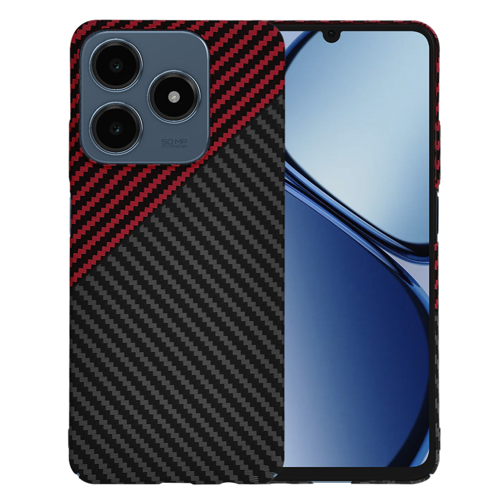 Maska za Realme C63 / C61, Techsuit, Carbonite FiberShell, Crno Crvena