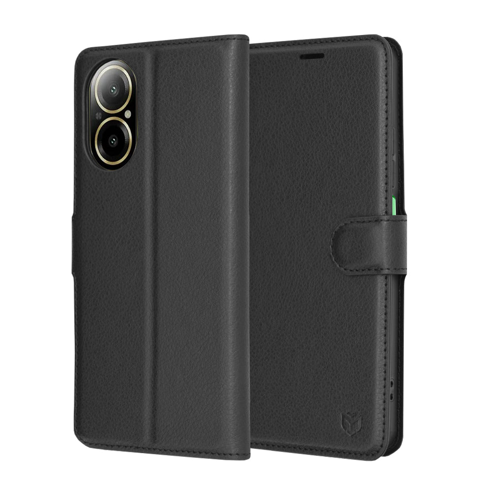 Futrola za Realme C67 4G, Techsuit, Kožna Folio, Crna