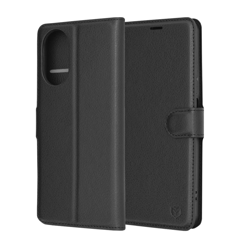 Futrola za Realme C67 4G, Techsuit, Kožna Folio, Crna