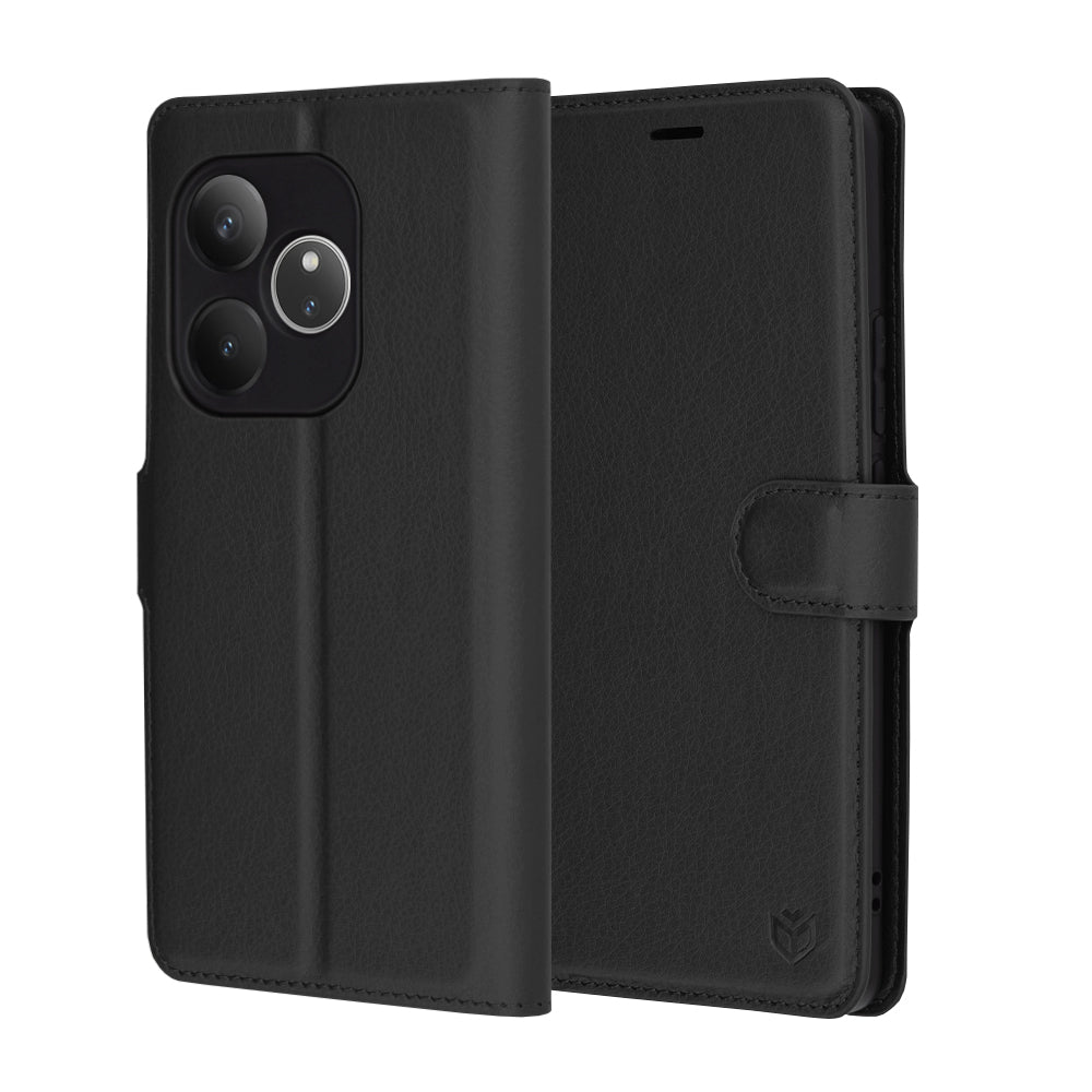 Futrola za Realme GT 6T / GT 6, Techsuit, Kožna Folio, Crna