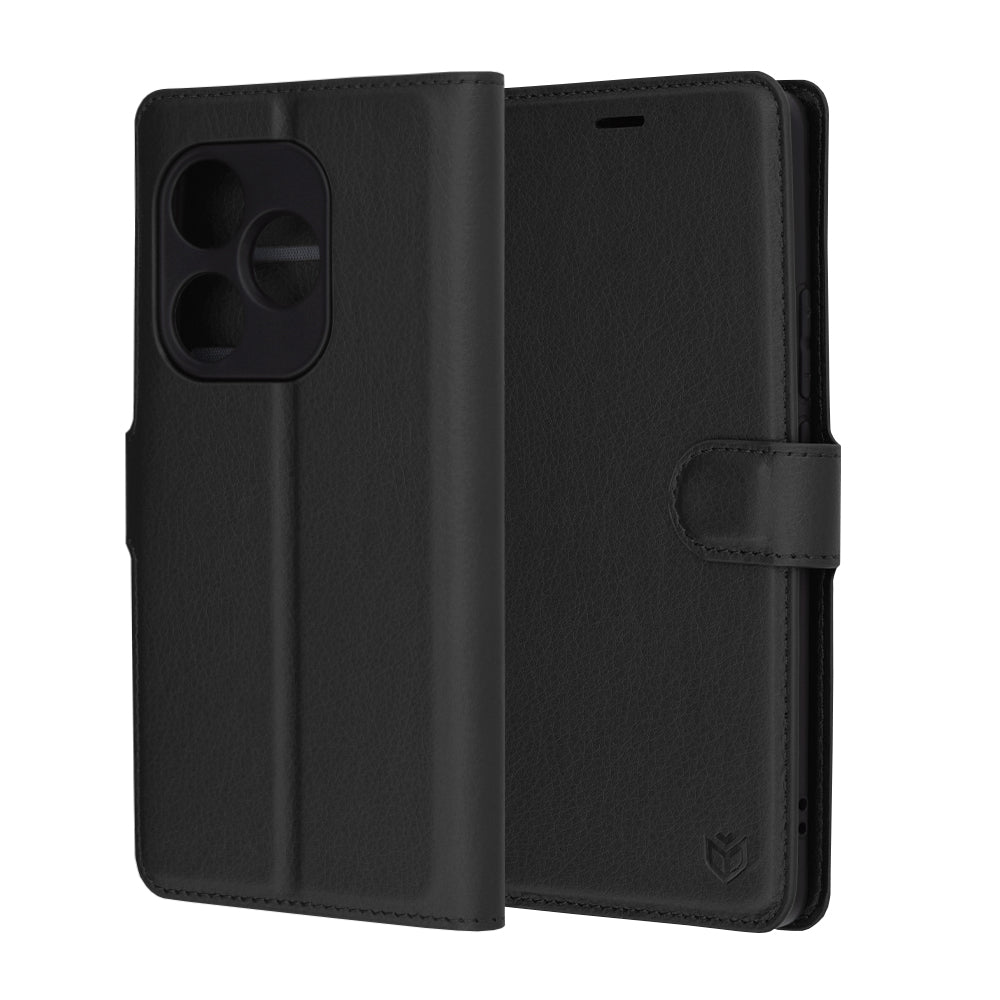Futrola za Realme GT 6T / GT 6, Techsuit, Kožna Folio, Crna