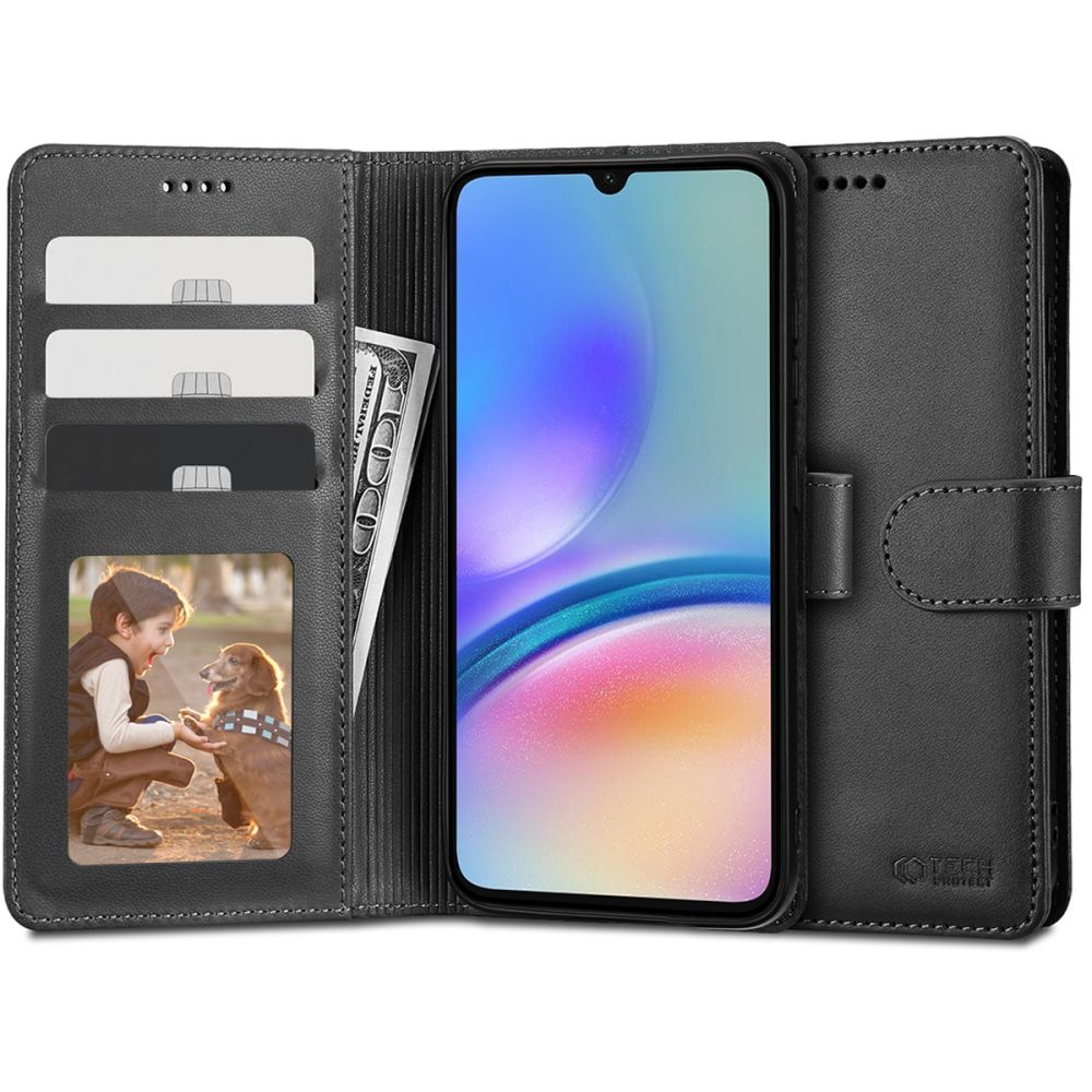 Futrola za Samsung Galaxy A15 5G A156 / A15 A155, Tech-Protect, Wallet, Crna